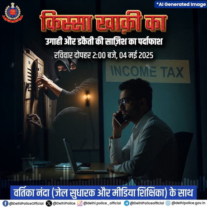 🚨 कैसे दिल्ली पुलिस क्राइम ब्रांच की टीम ने किया इनकम टैक्स कर्मचारी द्वारा रचित उगाही और डकैती की साज़िश का पर्दाफाश, सुनिए #किस्सा_खाकी_का के इस अंक में!

रविवार 4 मई 2025, दोपहर 2 बजे।

#DPPodcast
<a href="/vartikananda/">Vartika Nanda</a>