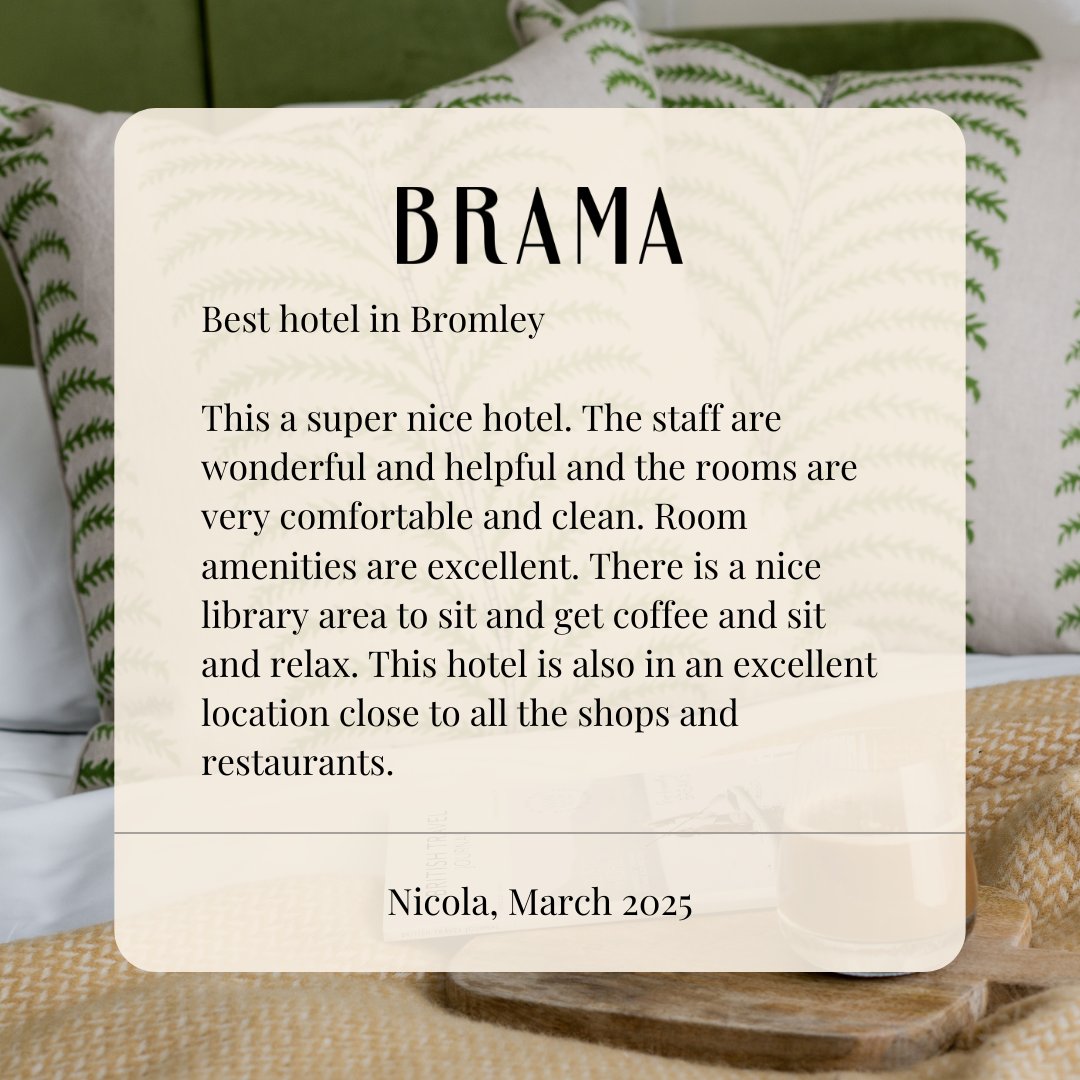 Brama have earned another glowing review on TripAdvisor ✨

It’s a testament to the thoughtful design, exceptional service, and memorable stays on offer—right here at Bromley Old Town Hall.

Well done, team Brama.

#BromleyOldTownHall #BramaHotels