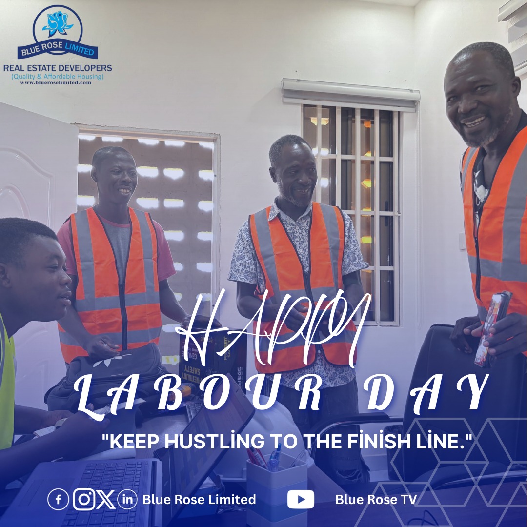 blueroselimited's tweet photo. From All Of Us Here At Blue Rose To Our Cherished Clients And Workers All Over The World. You are Doing Big Impacts In Your Own Way. Keep it Up!!!
#labourday #workersday #realestatedeveloperinghana #realestate #affordablehome #affordablehousing #bluerose #bluegardens #ghanahomes https://t.co/I6kWBRrFHj