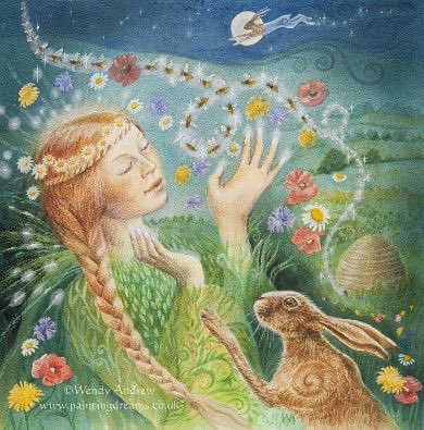 Two pretty pieces from Wendy Andrew Painting Dreams 
Spring and  Beltane too