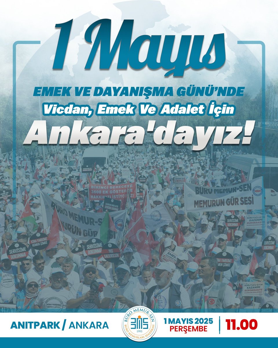 👉Gelirde adalet, vergide hakkaniyet için...
👉İnsan onuruna yaraşır ücret için...
👉Çalışanın ve emeklinin hakkı için...
👉Küresel emperyalizme ve kapitalizme karşı insanca bir yaşam için...
👉Filistin'in ve Doğu Türkistan’daki mazlumların sesi olmak için...
👉Kardeşliğimiz,