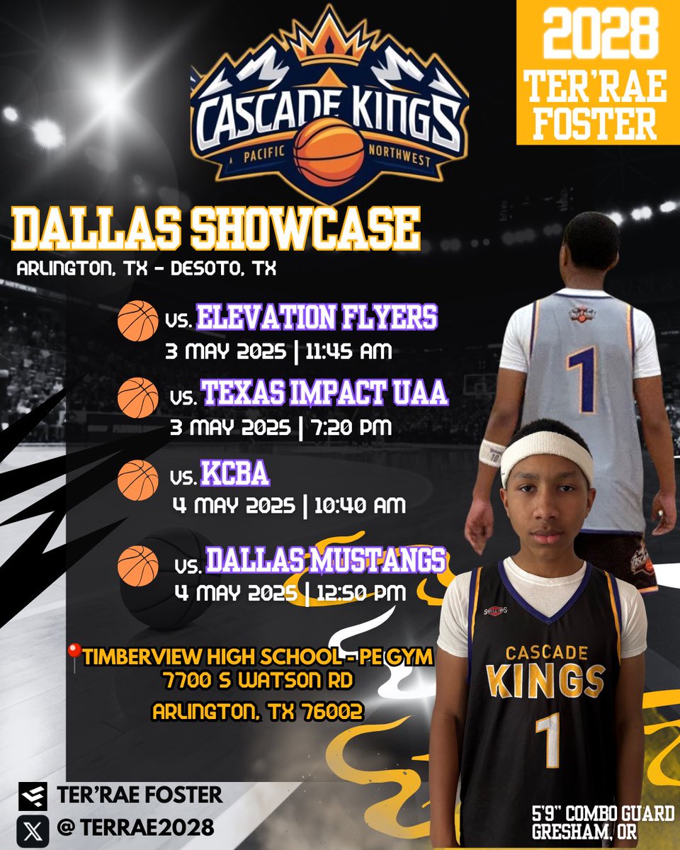 Ter’Rae Foster (@terrae2028) on Twitter photo Heading to Arlington,TX - Dallas Showcase-2028 Combo Guard 16u #JustAKiddFromOregon <a href="/CascadeKings/">Cascade Kings</a> <a href="/PrepHoopsOR/">Prep Hoops Oregon</a> <a href="/CSAPrepStar/">PREPSTAR</a> <a href="/hssports_olive/">Oregonian HS Sports</a> <a href="/TopPreps/">College Coach / College Scout / College Recruiter</a> <a href="/RL_Hoops/">RecruitLook Hoops</a> <a href="/VandalHoops/">Idaho Basketball</a> <a href="/ea_mbb/">Eastern Arizona Basketball</a> <a href="/MSU_Basketball/">Michigan State Men's Basketball</a> <a href="/RazorbackMBB/">Arkansas Razorbacks Men’s Basketball 🐗</a> <a href="/UnderratedAthl_/">Underrated Athletes</a> <a href="/OregonMBB/">Oregon Men's Basketball</a> <a href="/TheUncommitted0/">The Uncommitted</a> <a href="/GophersGresham/">Gresham Gophers Basketball</a> <a href="/DukeMBB/">Duke Men’s Basketball</a> Heading to Arlington,TX - Dallas Showcase-2028 Combo Guard 16u #JustAKiddFromOregon <a href="/CascadeKings/">Cascade Kings</a> <a href="/PrepHoopsOR/">Prep Hoops Oregon</a> <a href="/CSAPrepStar/">PREPSTAR</a> <a href="/hssports_olive/">Oregonian HS Sports</a> <a href="/TopPreps/">College Coach / College Scout / College Recruiter</a> <a href="/RL_Hoops/">RecruitLook Hoops</a> <a href="/VandalHoops/">Idaho Basketball</a> <a href="/ea_mbb/">Eastern Arizona Basketball</a> <a href="/MSU_Basketball/">Michigan State Men's Basketball</a> <a href="/RazorbackMBB/">Arkansas Razorbacks Men’s Basketball 🐗</a> <a href="/UnderratedAthl_/">Underrated Athletes</a> <a href="/OregonMBB/">Oregon Men's Basketball</a> <a href="/TheUncommitted0/">The Uncommitted</a> <a href="/GophersGresham/">Gresham Gophers Basketball</a> <a href="/DukeMBB/">Duke Men’s Basketball</a>