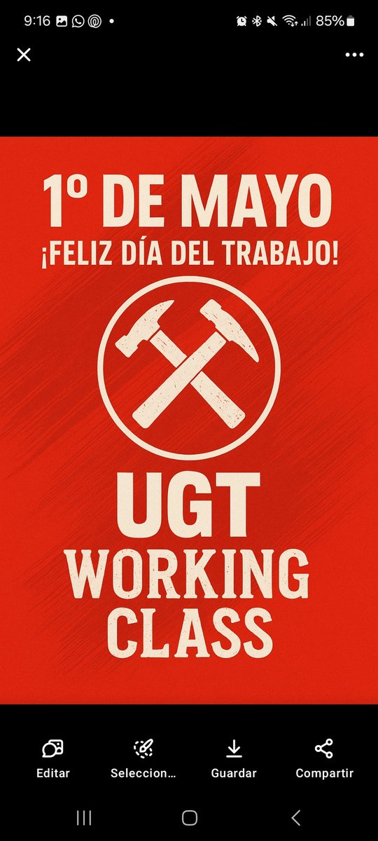 Ivn401's tweet photo. Feliz día compañeros y compañeras ✊🏼 #UGT https://t.co/ILc58U2QuM
