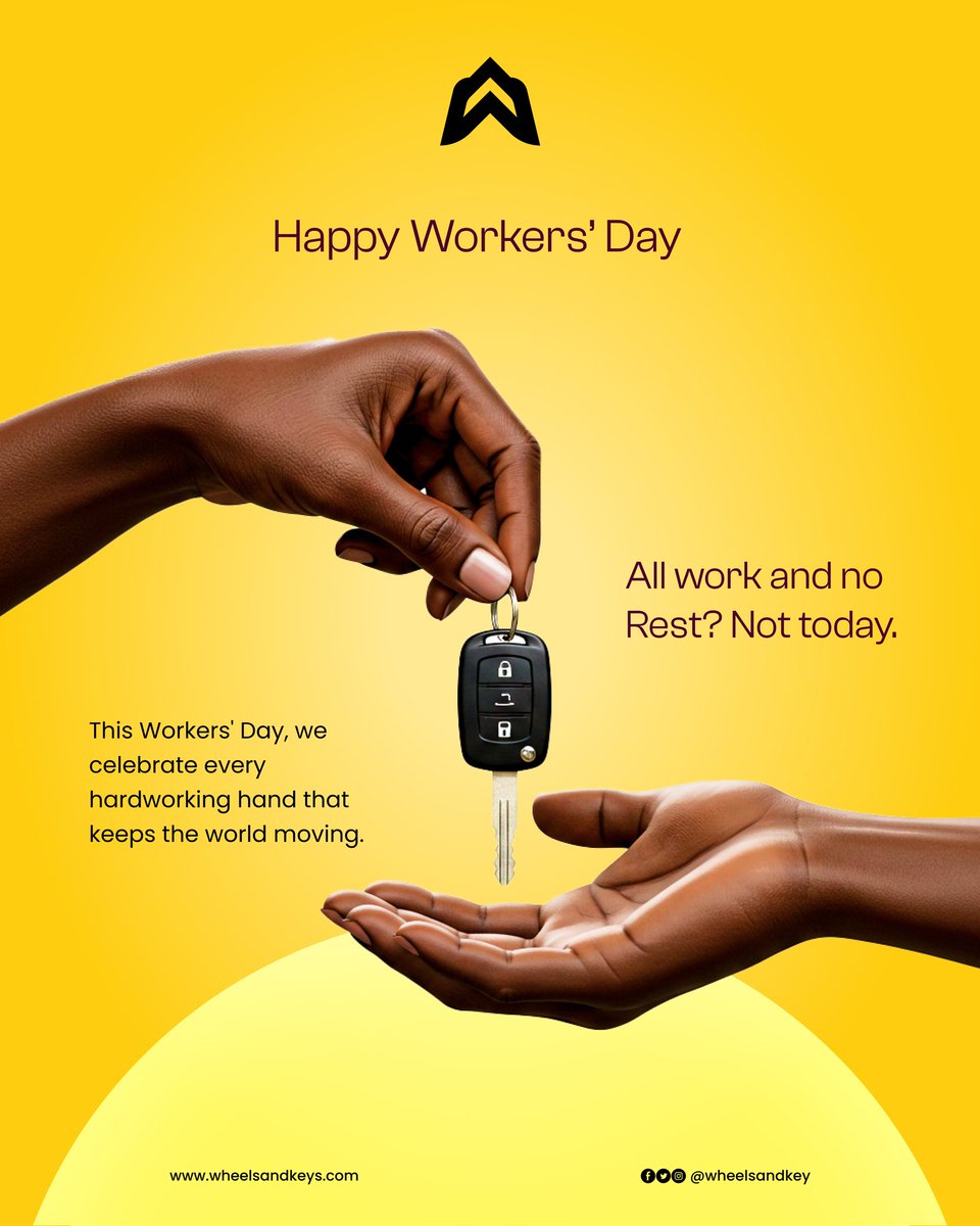 wheelsandkeys's tweet image. Happy workers Day from Wheels and keys services limited
Today, we celebrate the hands that drive progress. 🙌🏽🚗
From early starts to late shifts.
#WheelsAndKeys #WorkersDay #MayDay #PeopleFirst #DriveWithPurpose #CelebrateWorkers #Gratitude #CarRentalNigeria