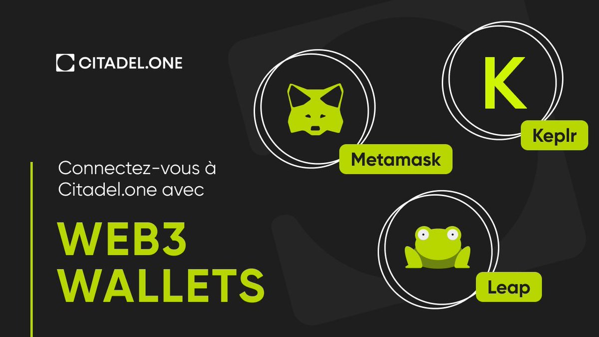 Rappel amical : l'authentification Web3 est disponible sur app.citadel.one  🔓

Connectez-vous facilement avec votre portefeuille Web3 préféré : Keplr, MetaMask ou Leap.
Pas d'e-mails, pas de mots de passe, juste la magie du Web3

Détails ➲ medium.com/citadel-onefr/…