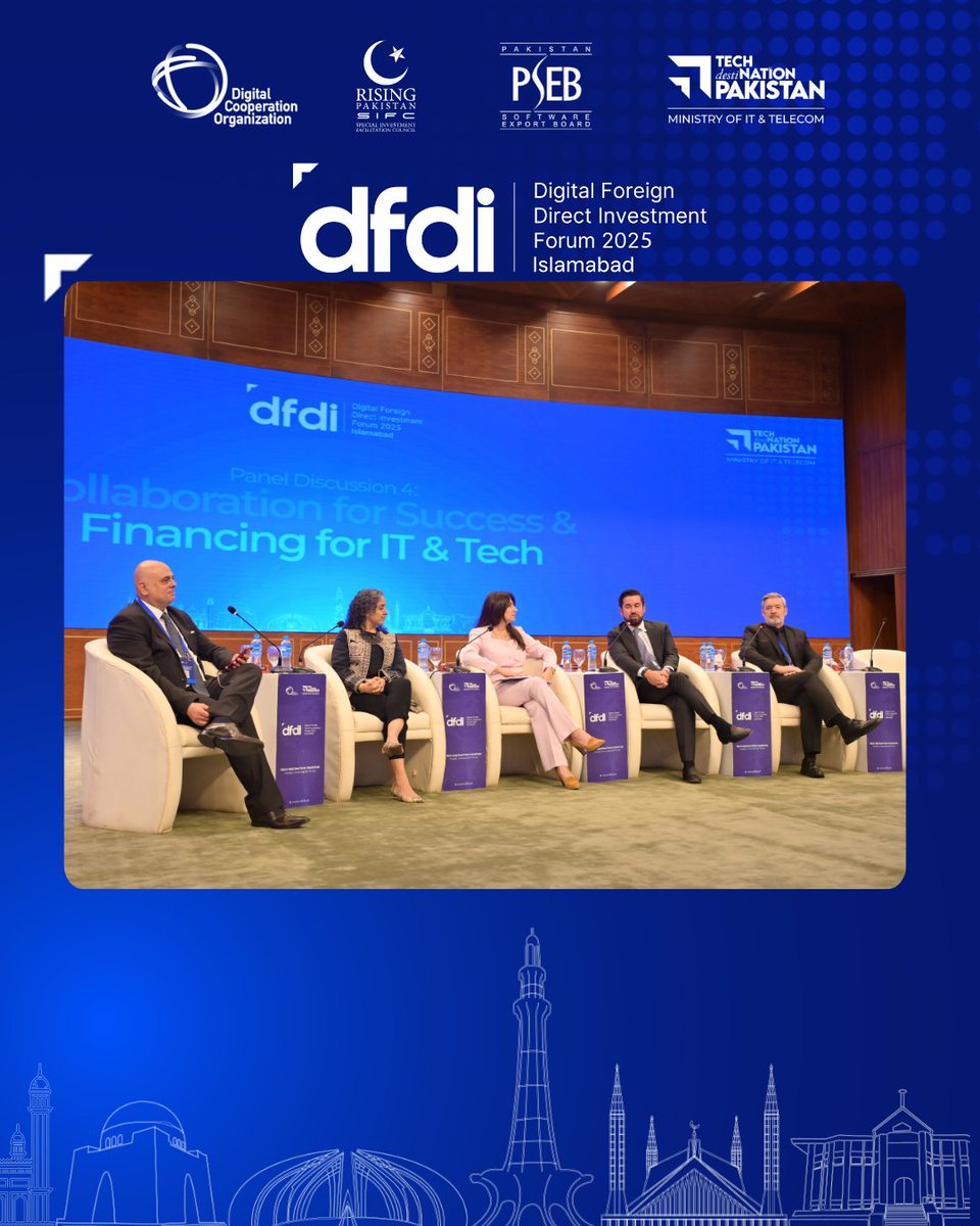 <a href="/dfdiforum/">Digital Foreign Direct Investment Forum</a> 2025 hosted a high-impact panel discussion on ‘Collaboration for Success &amp; Financing for IT &amp; Tech. The panel spotlighted the critical steps needed to power Pakistan’s digital future, emphasizing the importance of regulatory reforms, and strategic investment.