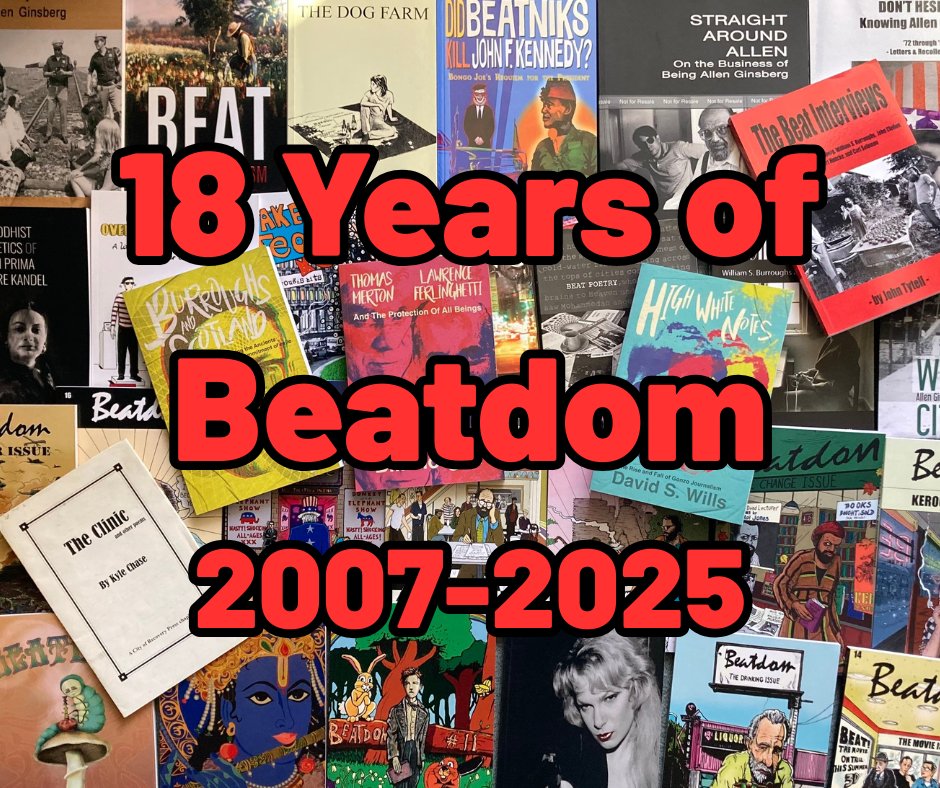 beatdom's tweet image. 18 years ago this month, I founded @beatdomjournal. To date, we've published 24 issues and 22 books. There's plenty more coming in the next few years...