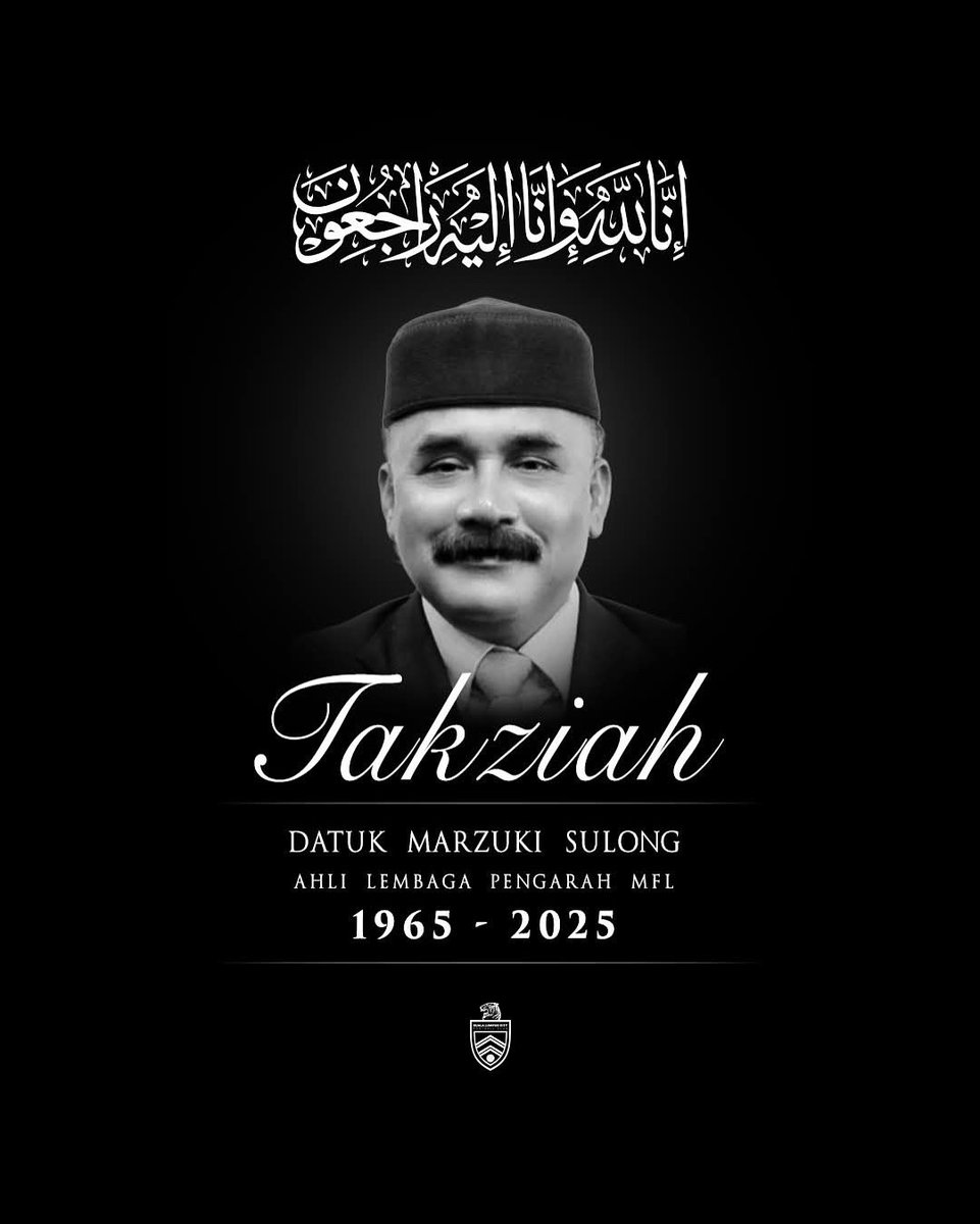 Kuala Lumpur City Football Club  merakamkan sekalung Takziah kepada keluarga Allahyarham Datuk Marzuki Sulong. Pemergian beliau merupakan satu kehilangan besar buat dunia bola sepak Malaysia. Al-Fatihah.

#klbandarayarendahkarbon #klcityfc #sampaimatikualalumpur #cityboys