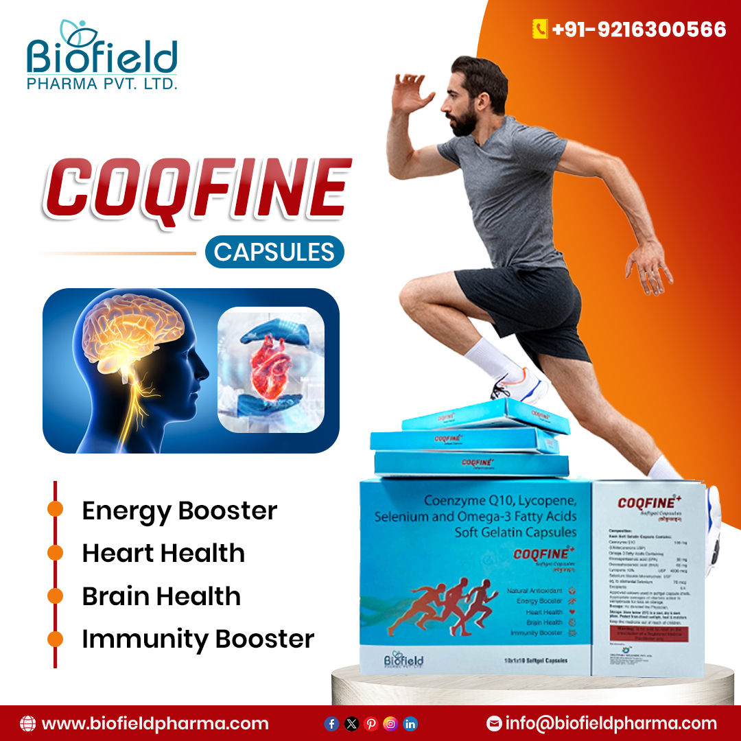 BiofieldP's tweet image. Power your heart, brain, and body with COQFINE – the ultimate blend for energy, immunity, and vitality.
For More Info:
Email: enquiry.biofield@gmail.com
Phone: +91-9216300566
#CoenzymeQ10 #EnergyBooster #HeartHealth #BrainHealth #ImmunitySupport #COQFINECapsules #BiofieldPharma