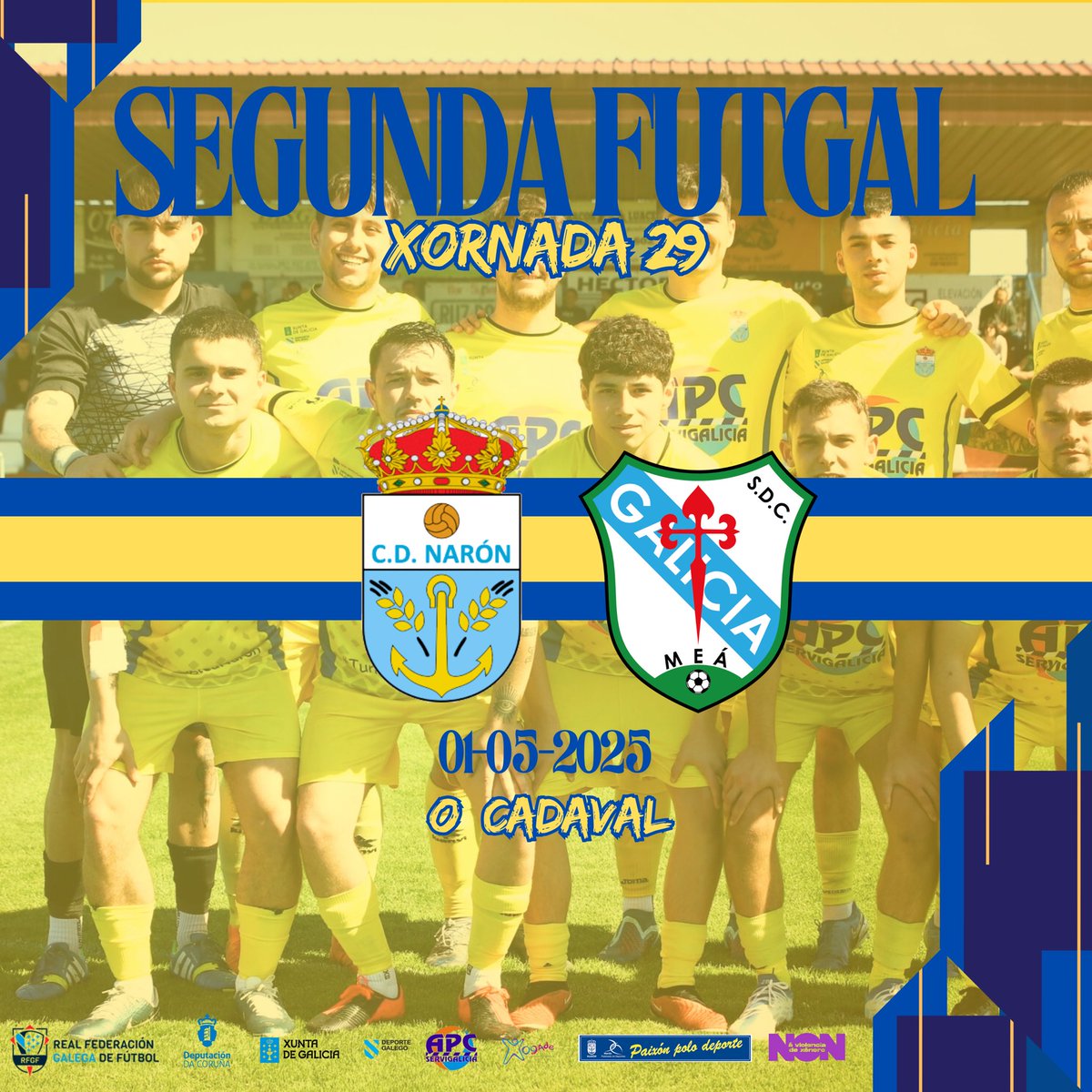 DIA DE PARTIDO 🫶🏼

Último partido da tempada en #OCadaval con un horario non moi habitual.

Recibimos ao Filial do Galicia de Mugardos a partires das 10:00

¡Vamos!