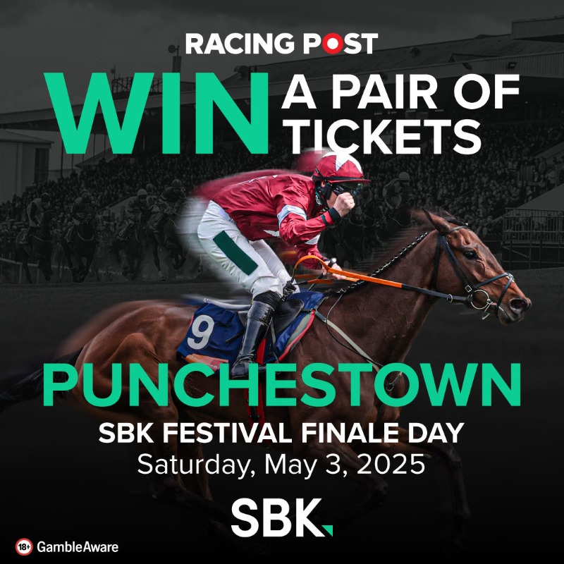We're giving away FIVE pairs of tickets to the @SBK Finale Day at Punchestown on Saturday! 🎟️

To enter:
❤️ Like this post
🔁 Retweet this post
✅ Follow both <a href="/RacingPost/">Racing Post</a> &amp; <a href="/sbk/">SBK</a>

Winners will be announced at 11am on Friday 2nd May
