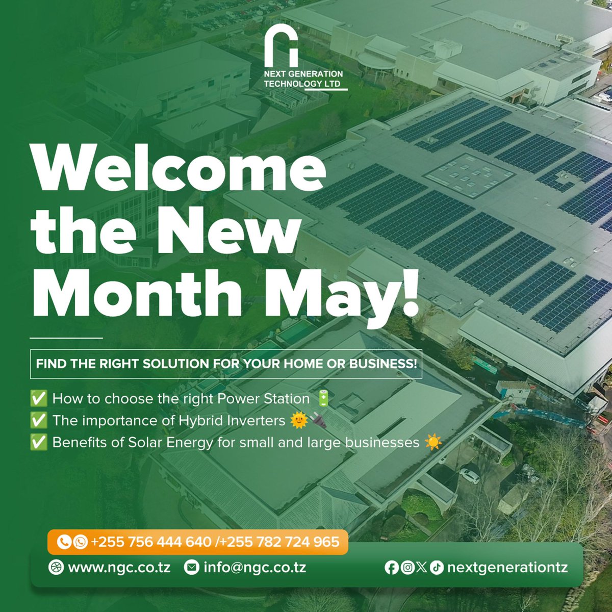 Hello May! ✨ 

A new month brings new opportunities, fresh energy, and endless possibilities! 💡🌱

Let’s step into April with power, purpose, and positivity! 🚀💪
.
.
.
📞 Contact Us Today:
0756 444 640 | 0782 724 965

🏢 Visit Us: Red Cross Building, Kisutu, Posta - DSM