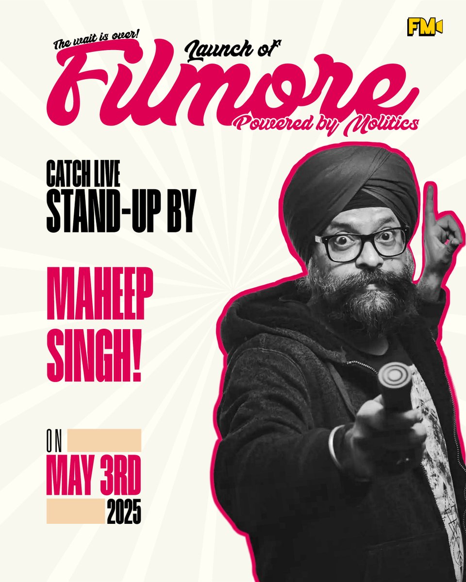 filmoreindia's tweet photo. The wait is over! Comedy maestro Maheep Singh is ready to set the stage on fire with his sharp wit and iconic one-liners. Get ready for a night of unstoppable laughter!
#FilMoreLaunch #MaheepSingh #StandUpComedy #ComedyNight #LaughterUnleashed #FilMore #FilMore_India https://t.co/djvXUYIE0T