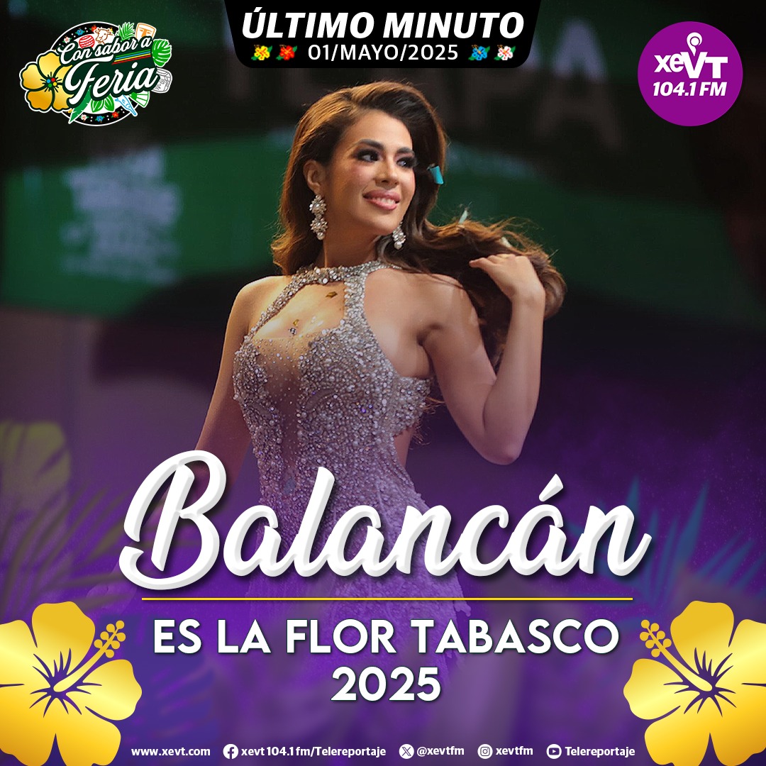 xevtfm's tweet photo. #ConSaborAFeria 🌺✨ ¡Tabasco tiene Flor! 

60 años después, María Fernanda Palma Miramontes le da una nueva Flor de Oro a Balancán. https://t.co/JCiGt724Yq