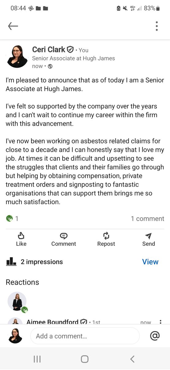 CeriClarkHJ's tweet photo. Happy to share my advancement to Senior Associate. https://t.co/cUnxYEYUGE