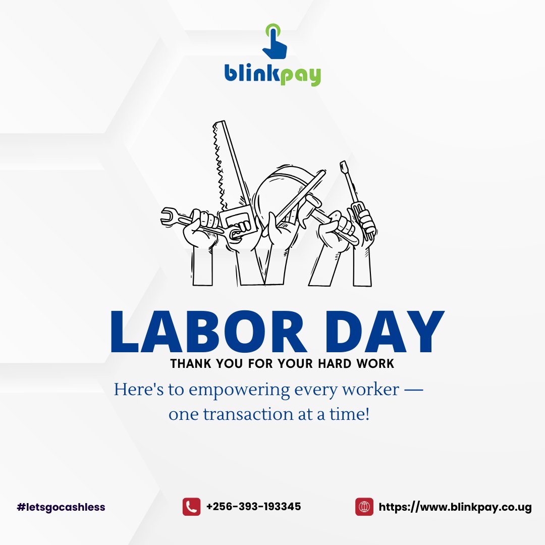 blinkpay1's tweet image. Happy International Labour Day!

Today, we celebrate the strength, dedication, and resilience of workers across all industries. 

Here&apos;s to empowering every worker — one transaction at a time!

#LabourDay2025 #BlinkPay #MemberPlus #BlinkBulkPay #PowerToWorkers #SeamlessPayments