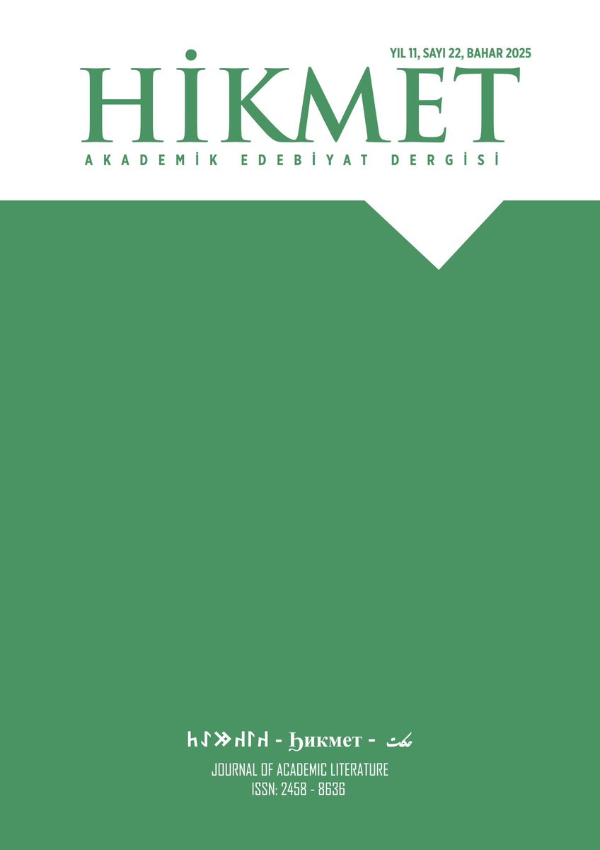Bu sayımızda 22 ilmî makale ve 1 kitap değerlendirme yazısı bulunmaktadır. 2025 Bahar sayımızın saha araştırmalarına hayırlar getirmesini temenni ediyoruz. 

Saygılarımızla.