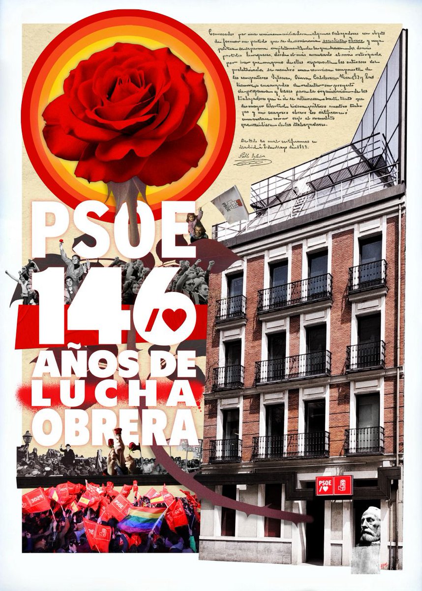 "Sigamos trabajando juntos por una España más decente, más igualitaria y más digna".
#146AniversarioPSOE
<a href="/PSOE/">PSOE</a>