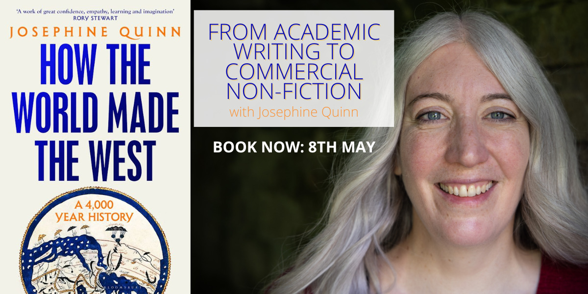 Do you want your academic writing to reach a wider, audience? Then don't miss this opportunity to hear from Josephine Quinn as she discusses pivoting your academic writing to commercial non-fiction, from writing style to pitching: 
writersandartists.co.uk/events-and-cou…