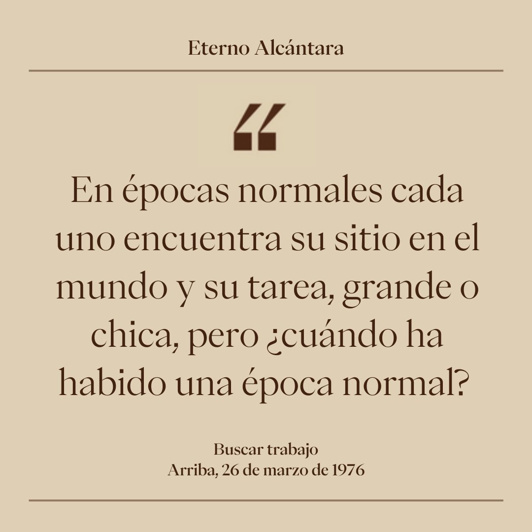 Hoy celebramos el #DíaDelTrabajo, y una vez más, las palabras de Manuel Alcántara no caducan. Siguen hablando del presente aunque hayan sido escritas hace décadas.
#díadeltrabajo #eternoalcántara #1demayo #manuelalcántara