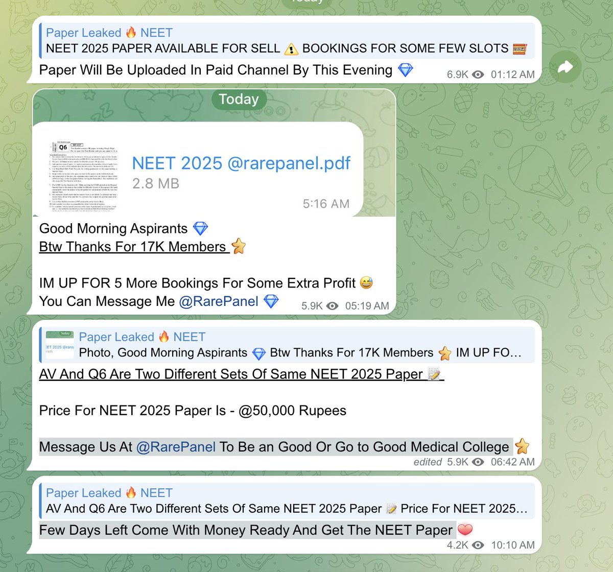 Divukataria's tweet photo. This is not just about a leak — it’s about the dreams of 20 lakh+ students!  Immediate investigation Ban &amp; arrest culprits Ensure FAIR and SECURE exams India's students deserve transparency, not trauma. 🙏 #NEET2025 #NEETLeak #JusticeForNEETAspirants #FairNEET2025 https://t.co/8bQkdYXXWQ