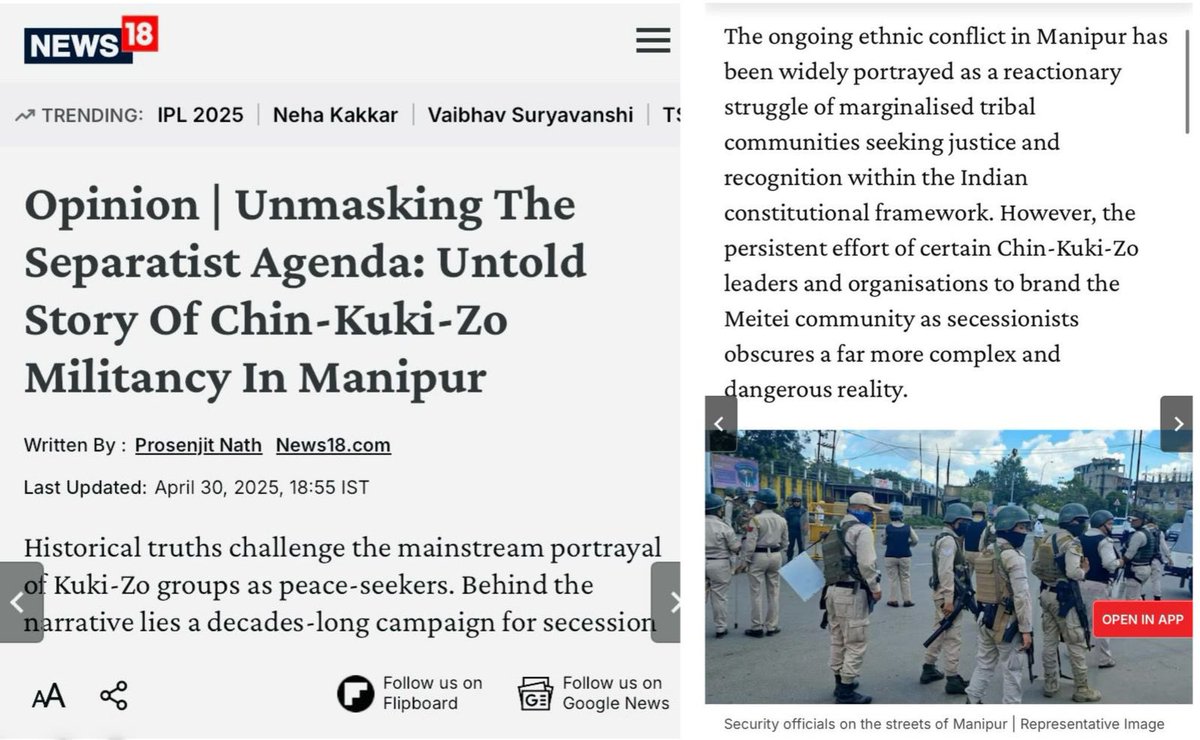 “The May 3, 2023, violence in Manipur serves as a grim reminder of the separatist agenda in play. Although widely portrayed as a spontaneous eruption in response to a court order or land eviction policy, the attacks bore the hallmarks of premeditated militancy. Coordinated