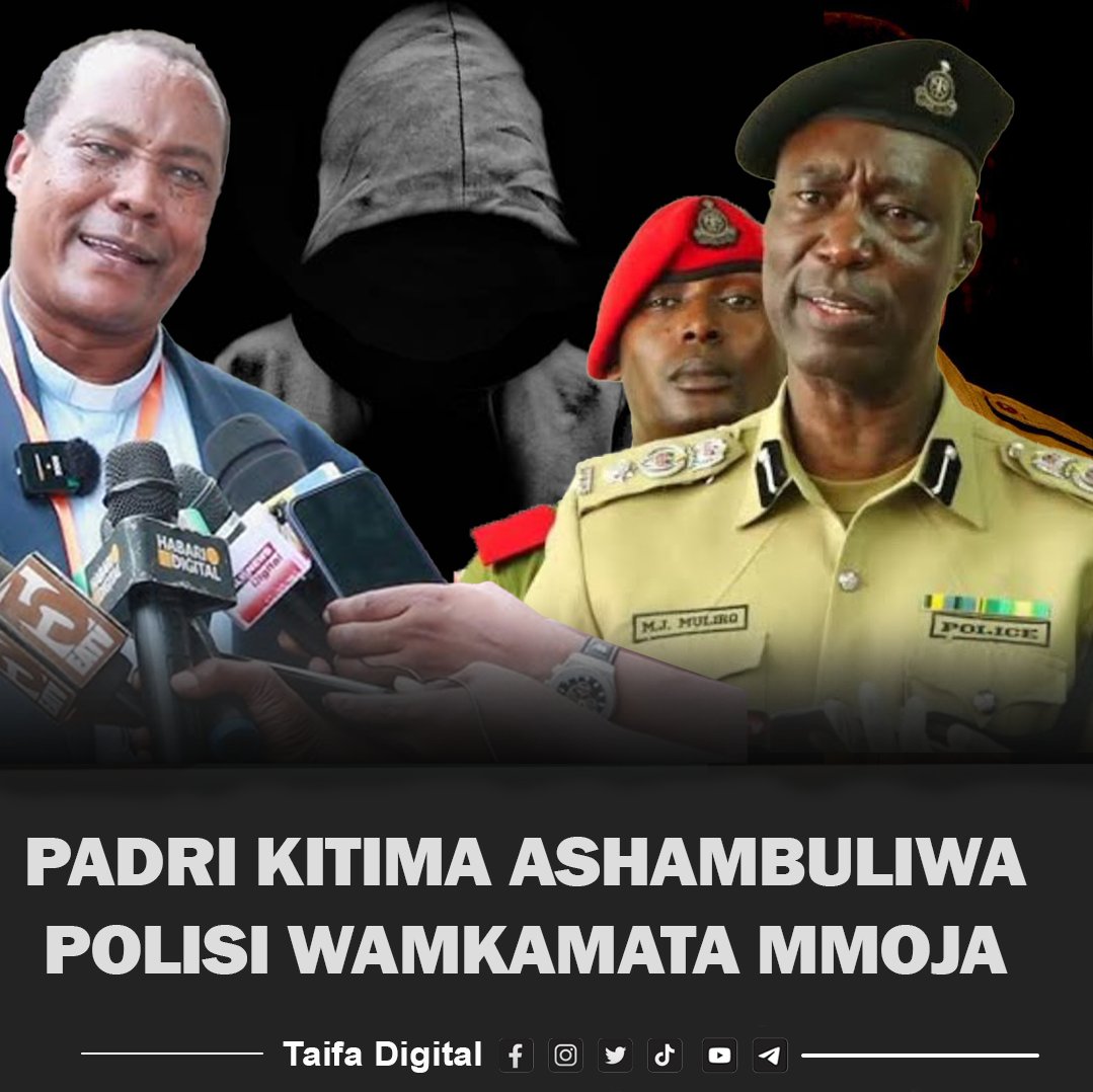 TaifaForum's tweet photo. Jeshi la Polisi Kanda Maalum ya Dar es salaam kupitia kwa Kamanda wake Muliro Jumanne, limesema limemkamata Mtu mmoja kwa tuhuma za kumshambulia Katibu wa Baraza la Maaskofu Tanzania Padri Charles Kitima jana.  Taarifa ya Polisi imeeleza kuwa jana tarehe 30 April 2025 saa nne usiku maeneo ya Baraza la Maaskofu Kurasini Dar e salaam, ilipokelewa taarifa ya kujeruhiwa kwa Padri Kitima ambapo tangu saa tatu asubuhi Viongozi wa dini mbalimbali walikuwa katika kikao.  Imeelezwa kuwa baada ya kikao kuisha saa moja jioni, Padri huyo alikwenda Kantini alikokaa hadi saa nne na robo usiku ambapo aliponyanyuka kwenda maliwatoni pembeni ya Kantini hiyo  kushambuliwa kichwani na Watu wawili ambao walitumia kitu butu kumshambulia.  Taarifa ya Polisi imeeleza kuwa Padri huyo aliwaishwa Hospitali na anaendelea vizuri kwa sasa ambapo tayari Mtu mmoja kati ya wawili hao amekamatwa na kutajwa kuwa Rauli Mahabi Haraja Mkazi wa Kurasini ambaye anashikiliwa na kuhojiwa kuhusiana na tukio hilo "uchunguzi wa kina unaendelea ili hatua kali na za haraka zichukuliwe kwa Wahusika"