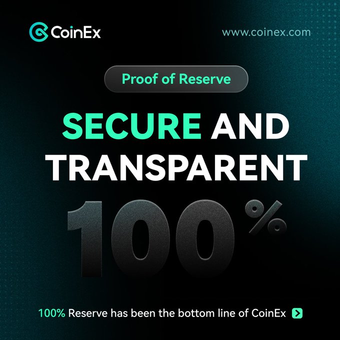 🔐 CoinEx Proof of Reserves Update 

📢 According to the latest Proof of Reserves data, as of April 29, 2025, #CoinEx maintains a 100% fully reserved status, unwavering in our commitment.  

🔒 Your assets, 100% secured. View the full report here: coinex.com/s/4HJ0