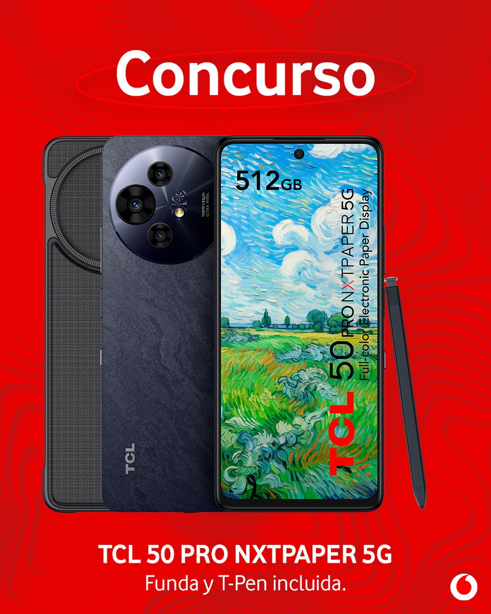 vodafone_es's tweet image. 🎁 ¡CONCURSO! 🎁 Si quieres llevarte este TCL 50 PRO, estás en el sitio correcto:⁣
⁣
🔺 Síguenos
🔺 Haz RT al post
🔺 Comenta en este post lo que más te gusta de este movilazo con el hashtag #TCLenVodafone
⁣
Mucha suerte 🍀