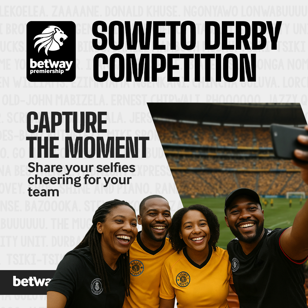 🚨 Competition 🚨

Stand a chance to win a Betway Bucks voucher worth R500 🔥👀

Simply;

- Share a Soweto Derby picture or video, past or present, of you in that moment
- Can be at home, stadium, chesa nyama, anywhere etc

5 Random winners will be announced on the 5th of May