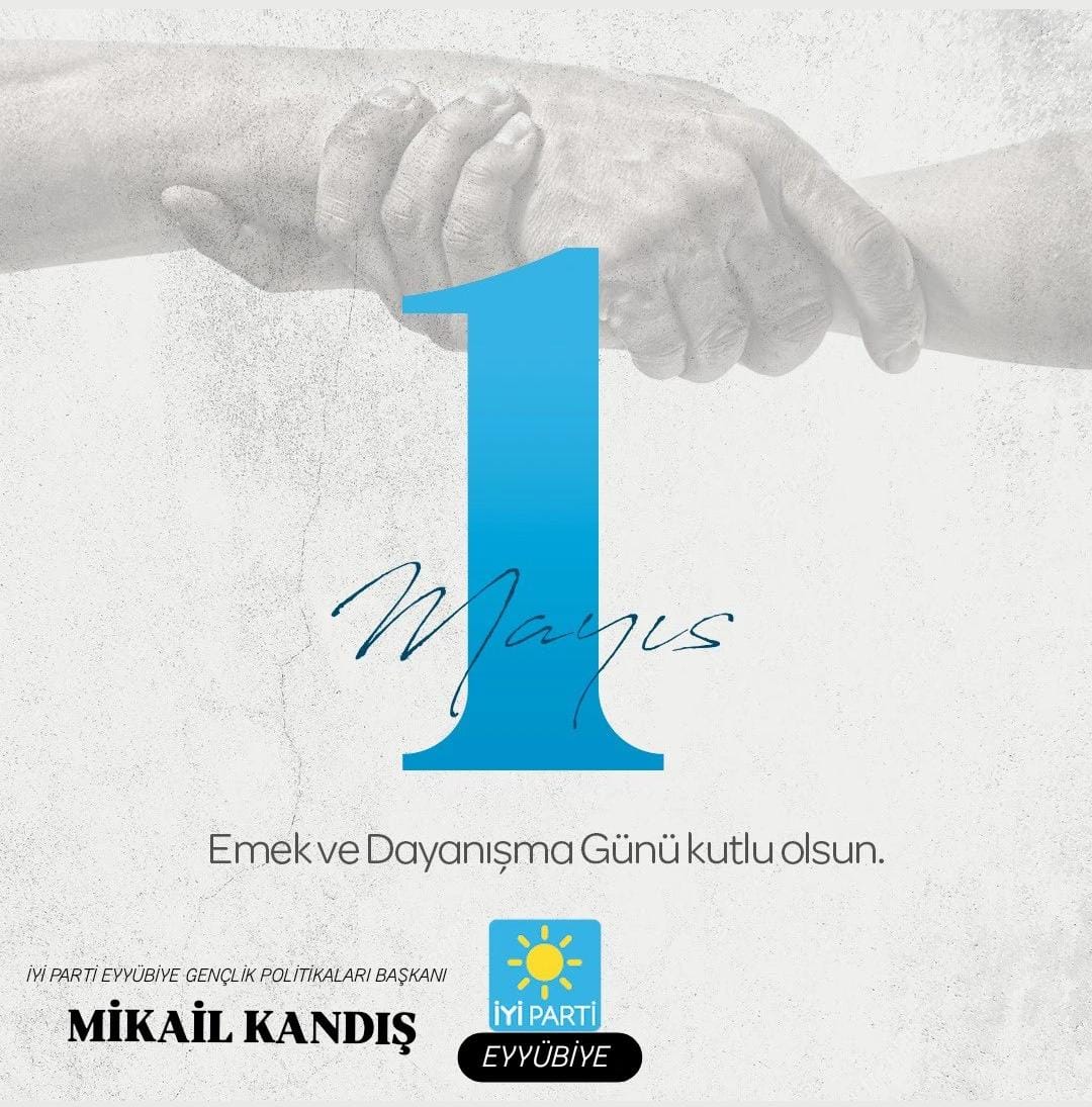 Emek ve alın teriyle yaşamlarını sürdüren ve ülkemizin kalkınmasında büyük rolü olan işçi ve emekçilerimizin 1 Mayıs Emek ve Dayanışma Günü kutlu olsun!

Ücretten, sosyal haklara kadar tüm alanlarda işçilerimizin yanında olmaya devam 
<a href="/AliErogllu/">Ali £roğlu</a> @<a href="/iyigenclik_/">İYİ Parti Gençlik Kolları</a> <a href="/MDervisogluTR/">Müsavat Dervişoğlu</a>