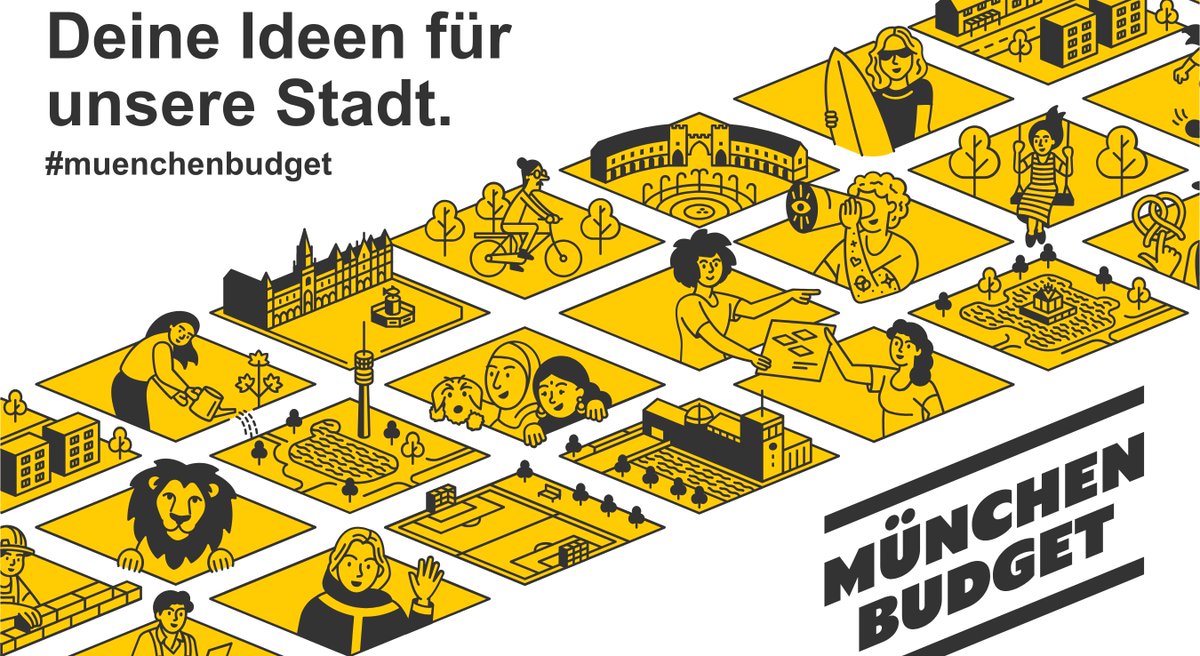 muenchen's tweet image. Eure Ideen für unsere Stadt! 🤩 1 Million Euro für #München – und ihr dürft entscheiden, wie die Stadt damit noch besser gemacht werden soll: Darum geht's beim #MünchenBudget, dem neuen Beteiligungsprojekt für München! 💪 Ab heute könnt ihr mitmachen: ⬇️
unser.muenchen.de/muenchenbudget…