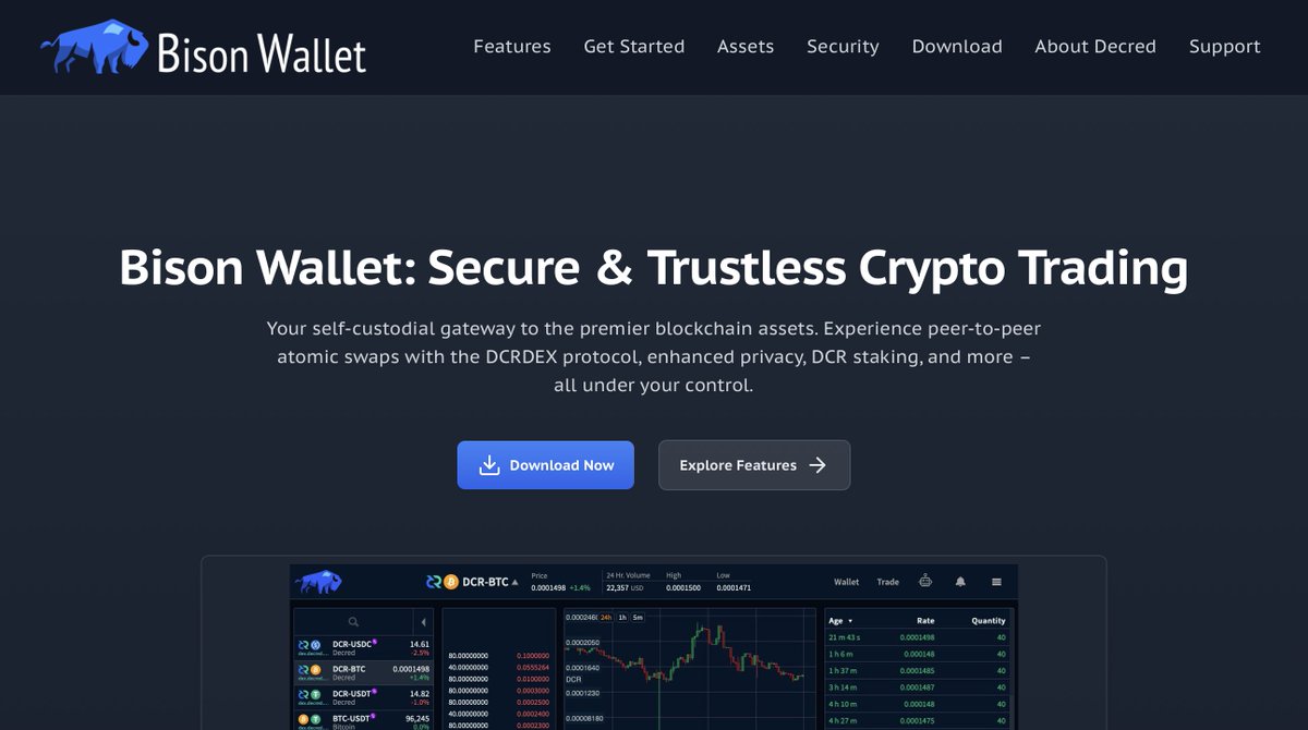 Phoenix Green (@decredsociety) on Twitter photo After 6 months of crazy hard work by the BW team, I'm happy to announce <a href="/BisonWallet/">Bison Wallet</a> v1.0.3 is here and it's awesome!
This is a massive upgrade that includes countless bug fixes and usability improvements. Don't forget to test and give your feedback. bisonwallet.org After 6 months of crazy hard work by the BW team, I'm happy to announce <a href="/BisonWallet/">Bison Wallet</a> v1.0.3 is here and it's awesome!
This is a massive upgrade that includes countless bug fixes and usability improvements. Don't forget to test and give your feedback. bisonwallet.org