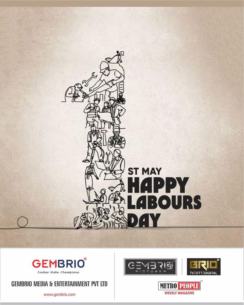 Gembrio Pictures (@gembriopictures) on Twitter photo Here’s to the makers, the doers, and the dreamers. Happy Labour Day!
<a href="/briotvindia/">BRIO TV</a> <a href="/gembrio_media/">GEMBRIO MEDIA & ENTERTAINMENT</a> <a href="/briodigitalX/">BRIO DIGITAL</a> <a href="/BRIOOTT/">BRIO OTT</a> <a href="/METROPEOPLENEWS/">METROPEOPLE</a>
#LabourDay #GembrioPictures #ThankYouWorkers #CreativityInAction Here’s to the makers, the doers, and the dreamers. Happy Labour Day!
<a href="/briotvindia/">BRIO TV</a> <a href="/gembrio_media/">GEMBRIO MEDIA & ENTERTAINMENT</a> <a href="/briodigitalX/">BRIO DIGITAL</a> <a href="/BRIOOTT/">BRIO OTT</a> <a href="/METROPEOPLENEWS/">METROPEOPLE</a>
#LabourDay #GembrioPictures #ThankYouWorkers #CreativityInAction