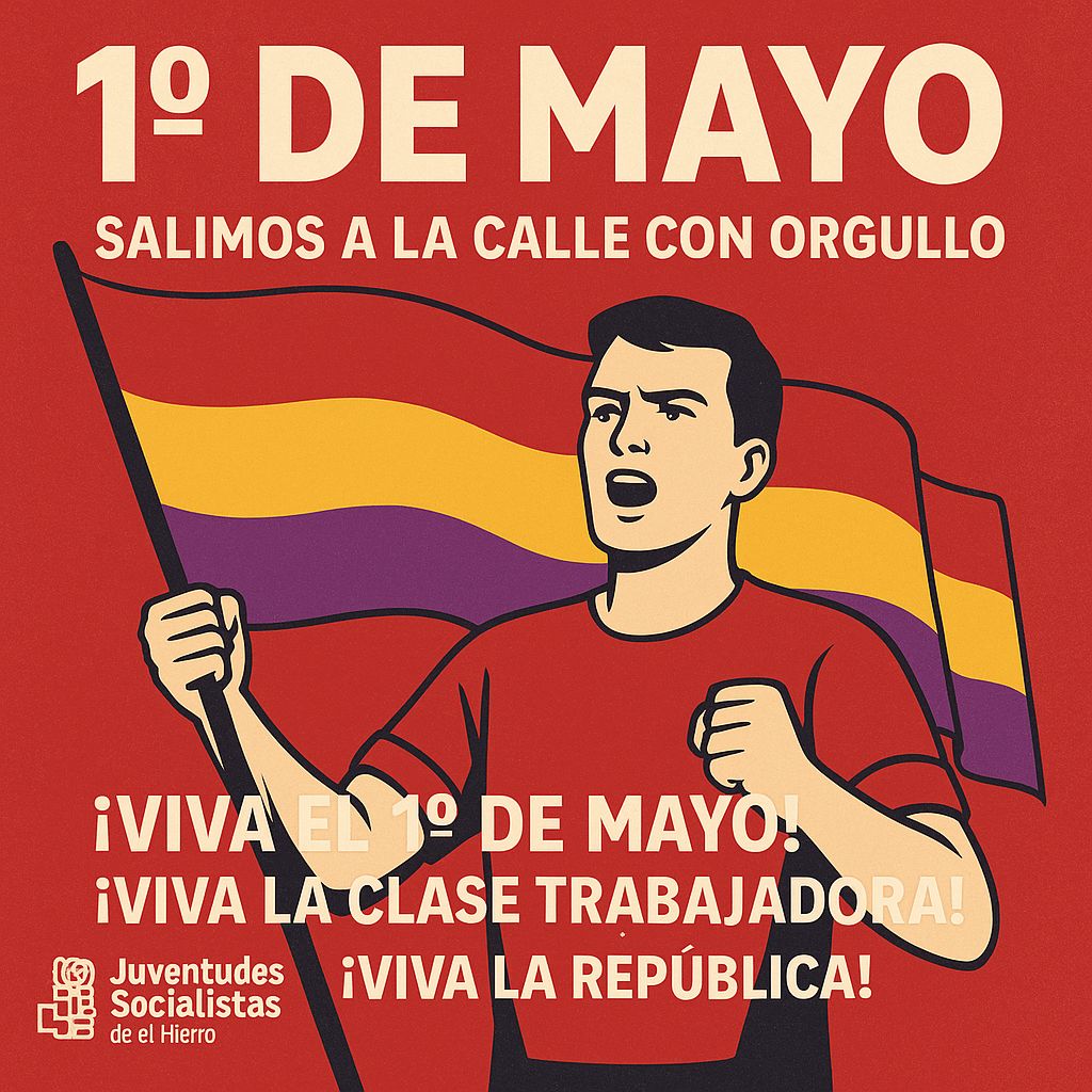 Hoy recordamos que cada derecho que tenemos es fruto de la lucha colectiva.
Desde Juventudes Socialistas de El Hierro, reivindicamos un futuro de igualdad, trabajo digno y justicia social.
#1DeMayo #DíaDelTrabajador #JuventudesSocialistas #ElHierro #ClaseTrabajadora