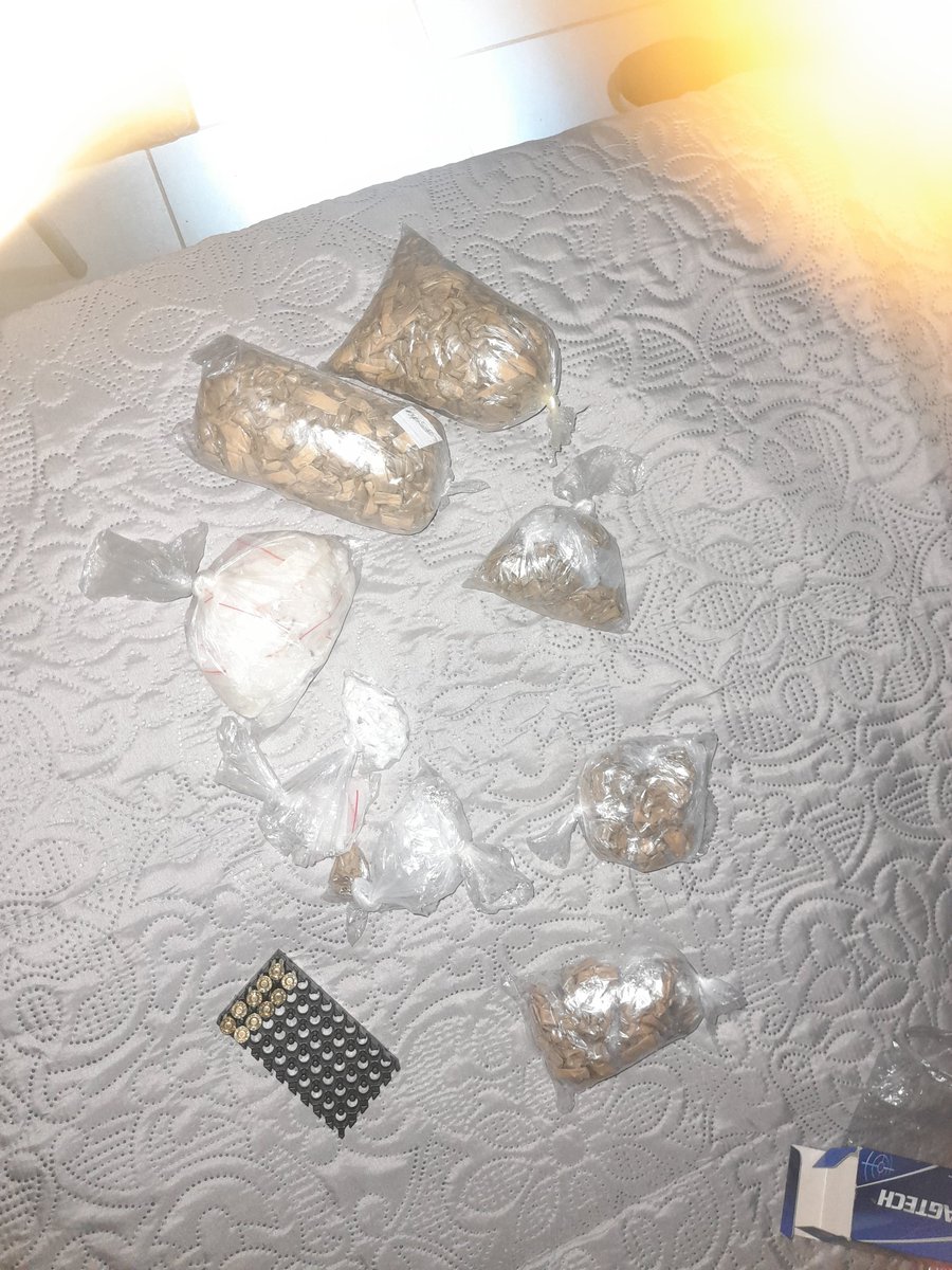 SAPoliceService's tweet photo. #sapsLIM A 35yr-old suspect has been arrested for dealing in and possession of illicit drugs following a joint intell driven op conducted by the  Provincial Organised Crime Investigation Unit, Traffic Police, and Waterberg #FlyingSquad on 29/04. The suspect was intercepted at the Kranskop Tollgate on the N1.

Upon searching the vehicle, officers  discovered heroin drugs concealed in transparent plastic packaging with  the estimated street value of R100, 000.00. A further search at the suspect’s residence in Mamahule Park,  Polokwane has led to the discovery of additional drugs,  including heroin, rock, and crystal meth, with an estimated street value  of R30, 000.00. #PartnershipPolicing #DrugsOffTheStreets ME
https://t.co/EG7qpZjfzh