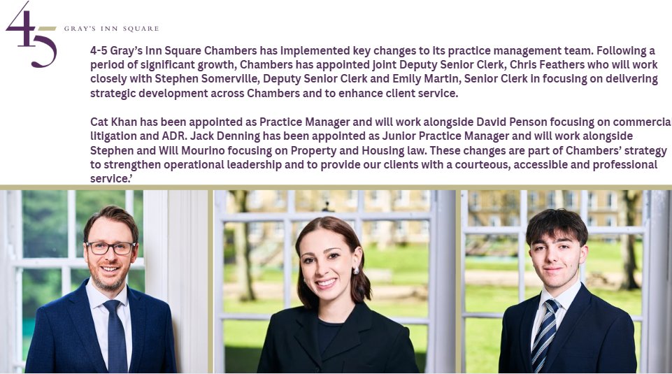 𝟰-𝟱 𝗚𝗿𝗮𝘆’𝘀 𝗜𝗻𝗻 𝗦𝗾𝘂𝗮𝗿𝗲 – 𝗖𝗵𝗮𝗺𝗯𝗲𝗿𝘀 𝗣𝗿𝗮𝗰𝘁𝗶𝗰𝗲 𝗠𝗮𝗻𝗮𝗴𝗲𝗺𝗲𝗻𝘁 𝗧𝗲𝗮𝗺 𝗨𝗽𝗱𝗮𝘁𝗲