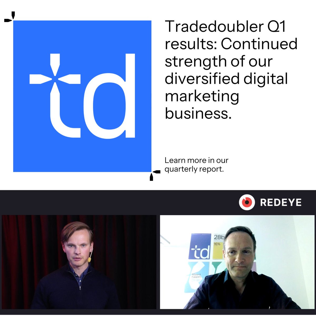 📈Q1 results: The first quarter of 2025 showcased the continued strength of our diversified digital marketing business. Despite challenging macroeconomic conditions, our revenue increased by 2%, and gross profit rose by 11% to SEK 118 M.
➡️ Learn more: tradedoubler.com/quarterly-repo…