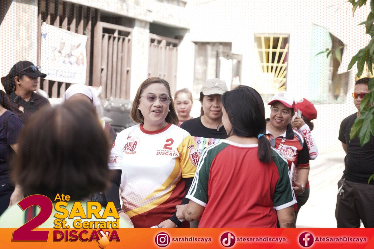 AteSarahDiscaya's tweet photo. Salamat Barangay Santolan sa muling pagsalubong sa amin at pagpapadama ng inyong suporta sa Team Kaya This!

#2AteSaraStGerrard
#AteSarahDiscaya
#AlagangSarah
#Kayathis https://t.co/NdyxBSTiIq