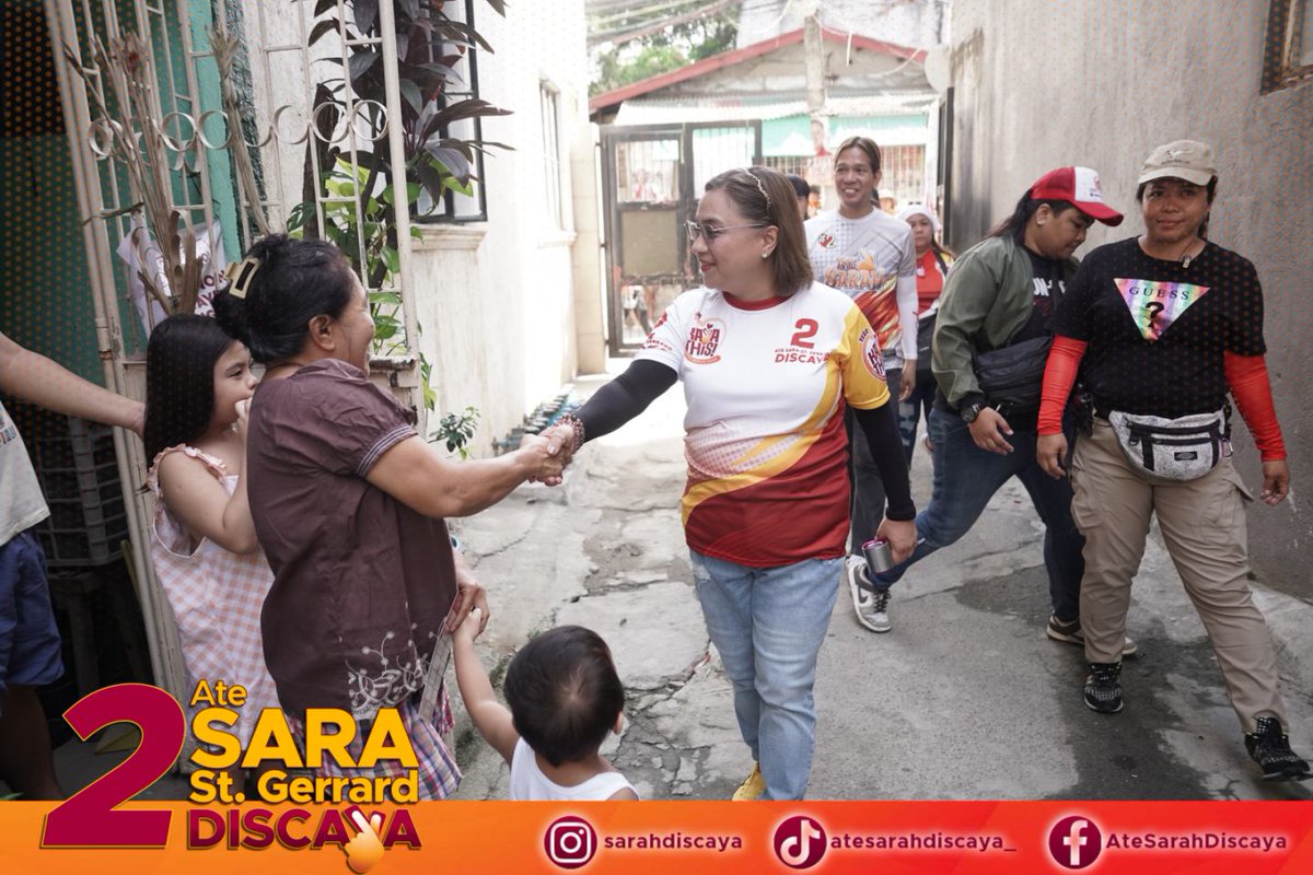 AteSarahDiscaya's tweet photo. Salamat Barangay Santolan sa muling pagsalubong sa amin at pagpapadama ng inyong suporta sa Team Kaya This!

#2AteSaraStGerrard
#AteSarahDiscaya
#AlagangSarah
#Kayathis https://t.co/NdyxBSTiIq