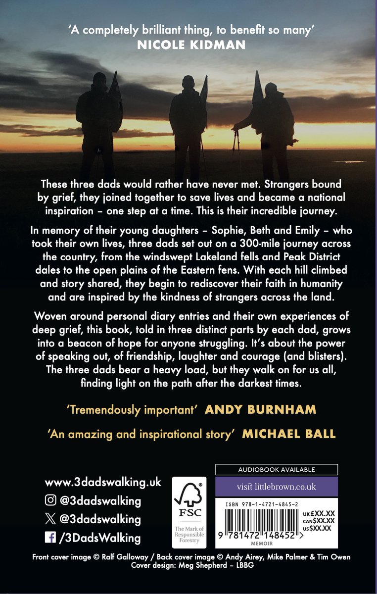 3dadswalking's tweet photo. Our book Three Dads Walking – 300 Miles of Hope is out now in paperback 📘

A story of grief, friendship, and the power of hope.
Available in bookshops + online:
👉 https://t.co/d5AMNink4F

#ThreeDadsWalking #SuicidePrevention #Hope https://t.co/BSqe1fhviJ