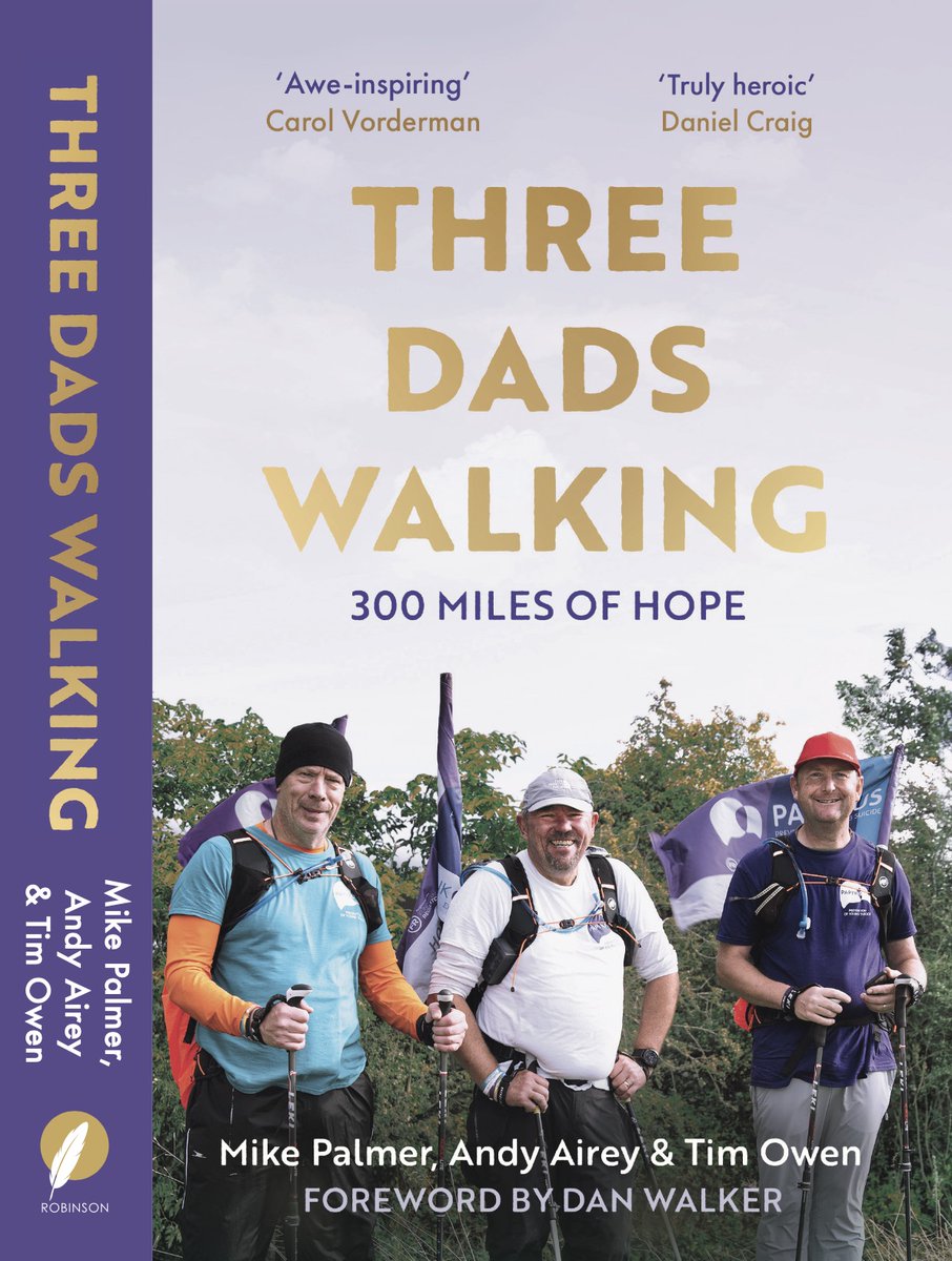 3dadswalking's tweet photo. Our book Three Dads Walking – 300 Miles of Hope is out now in paperback 📘

A story of grief, friendship, and the power of hope.
Available in bookshops + online:
👉 https://t.co/d5AMNink4F

#ThreeDadsWalking #SuicidePrevention #Hope https://t.co/BSqe1fhviJ