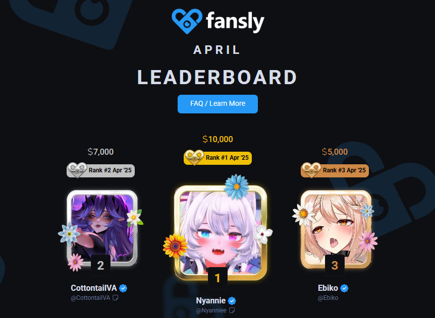 EbikoVtuber's tweet image. 3RD PLACE ON THE F💙NSLY LEADERBOARD???
🥉💦WHAT.
I just started lewdtubing in December and somehow 4 months in, I’ve ranked 3rd overall on the entire platform... That’s wild...considering I have less than 1/16th of the following in comparison to some other creators...
I…