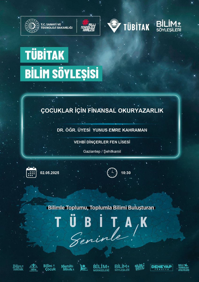 VehbiFen's tweet photo. 📢Davetlisiniz, Okulumuzda  2 Mayıs’ta “Çocuklar İçin Finansal Okuryazarlık” söyleşisi! TÜBİTAK ile bilim, geleceğe ışık tutuyor. 
#basaribizimisimiz 
@gantepvaliligi @Gaziantep_MEM @servetozgul77 @M_A_Tiryakioglu #TÜBİTAK #BilimSöyleşileri #FinansalOkuryazarlık #BilimSeninle https://t.co/eS1bULH23R
