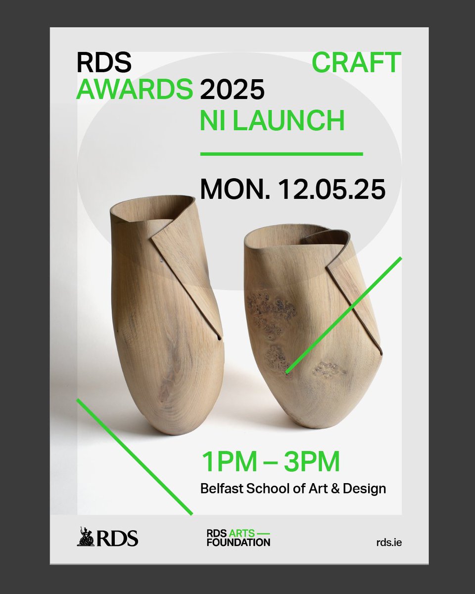 The RDS (@therds) on Twitter photo Join us for the RDS Craft Awards 2025 NI Launch on 12 May, 1-3 pm at Belfast School of Art & Design.
Craft makers who would like to attend should RSVP with 'Craft Awards Launch' to info@craftni.org by 5 May.
#RDS #RDSFoundation #RDSCraftAwards @craftni @<a href="/BelfastSchArt/">Belfast School of Art</a> Join us for the RDS Craft Awards 2025 NI Launch on 12 May, 1-3 pm at Belfast School of Art & Design.
Craft makers who would like to attend should RSVP with 'Craft Awards Launch' to info@craftni.org by 5 May.
#RDS #RDSFoundation #RDSCraftAwards @craftni @<a href="/BelfastSchArt/">Belfast School of Art</a>