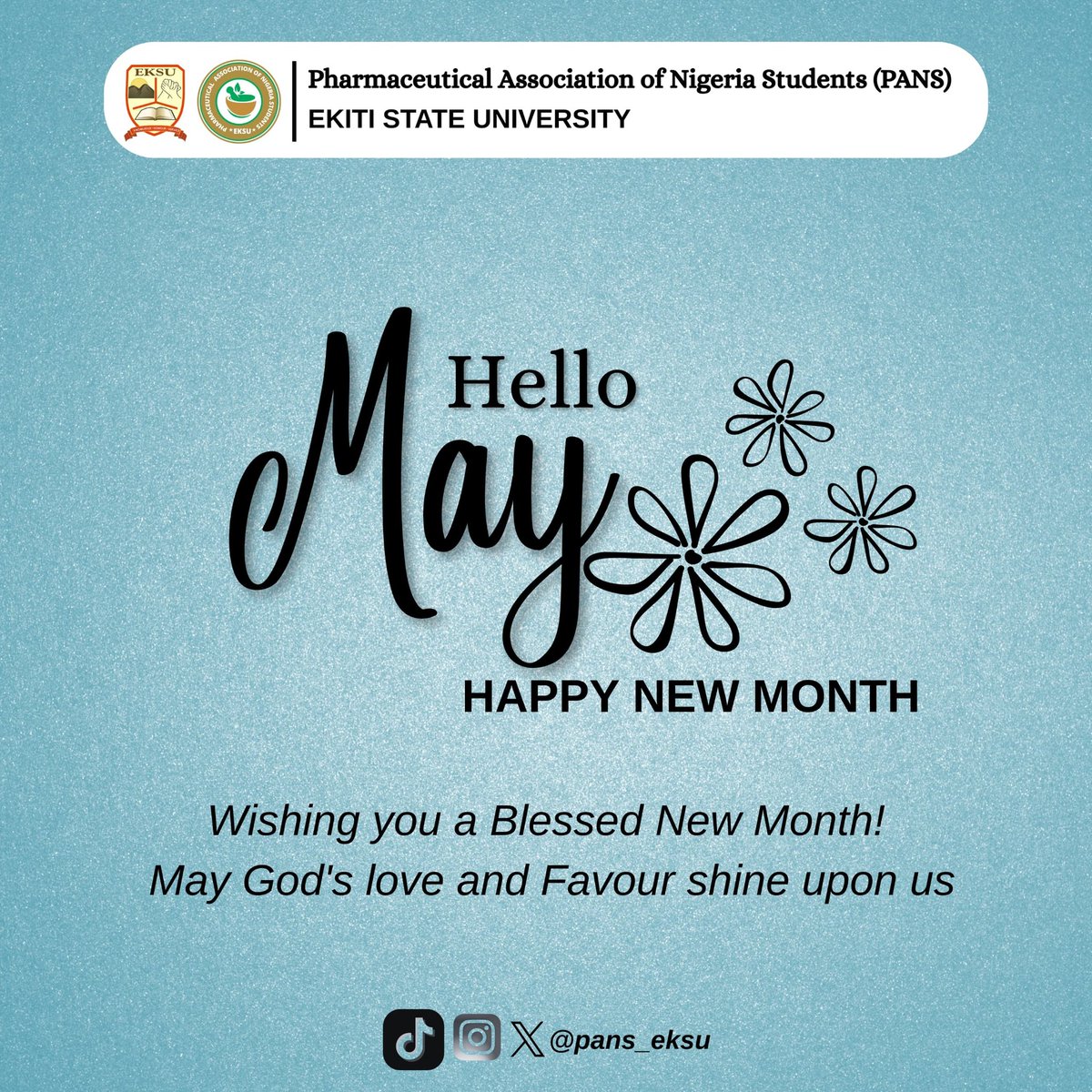 pans_eksu's tweet photo. May is Here! We rise with hope, purpose, and gratitude. Wishing our community a flourishing month! #BlessedMay #PANS_EKSU #pharmily https://t.co/apKSrBBXhA