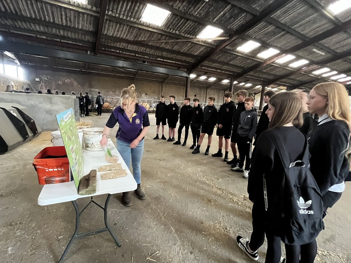 270 S2 pupils from <a href="/Bellbaxter_HS/">Bell Baxter High School</a> visiting Hilltarvit Mains to learn about beef production #newborncalves #beefproduction <a href="/qmscotland/">QMS</a> <a href="/EducationScot/">Education Scotland</a> <a href="/STEMFife/">STEM and LfS Fife</a> <a href="/NFUStweets/">NFU Scotland</a>