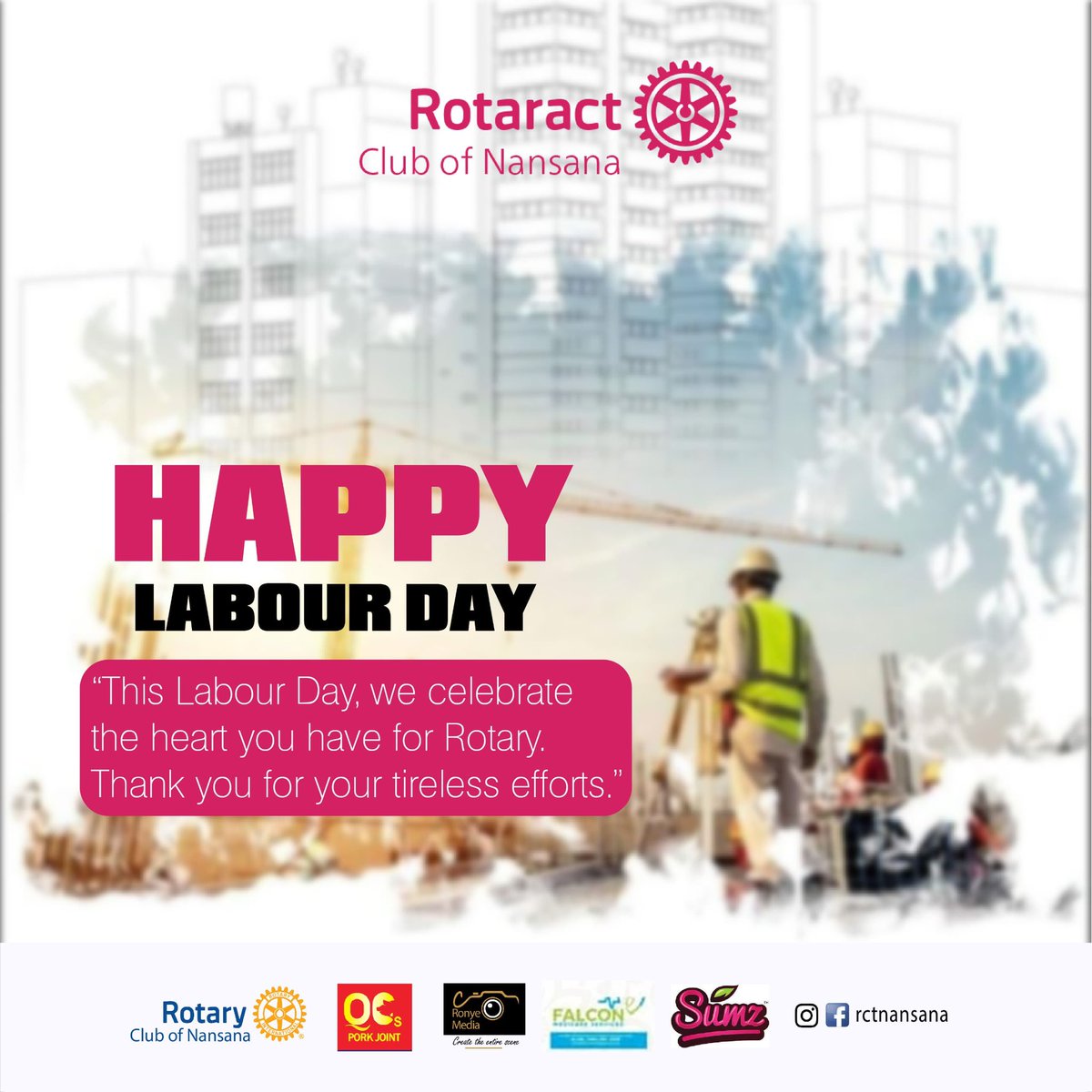 This Labour Day, we recognize the strength in every hand, the passion in every heart, and the purpose in every effort. At Rotaract Club of Nansana, we honor the commitment of those who serve with selflessness and lead with action.