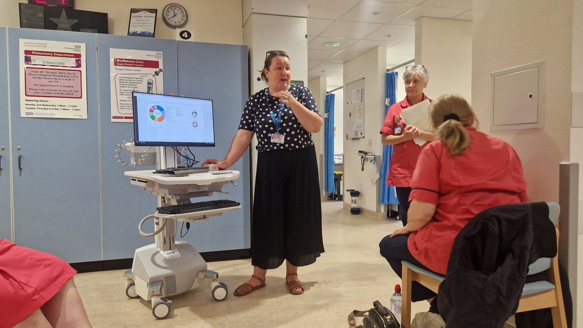 We start today with our Phlebotomy team meeting, supported today by Laura White, head of patient experience, sharing the FFT results &amp; demo of what it can do &amp; how to use this feedback to improve the service we deliver to our patients. #alwaysimproving