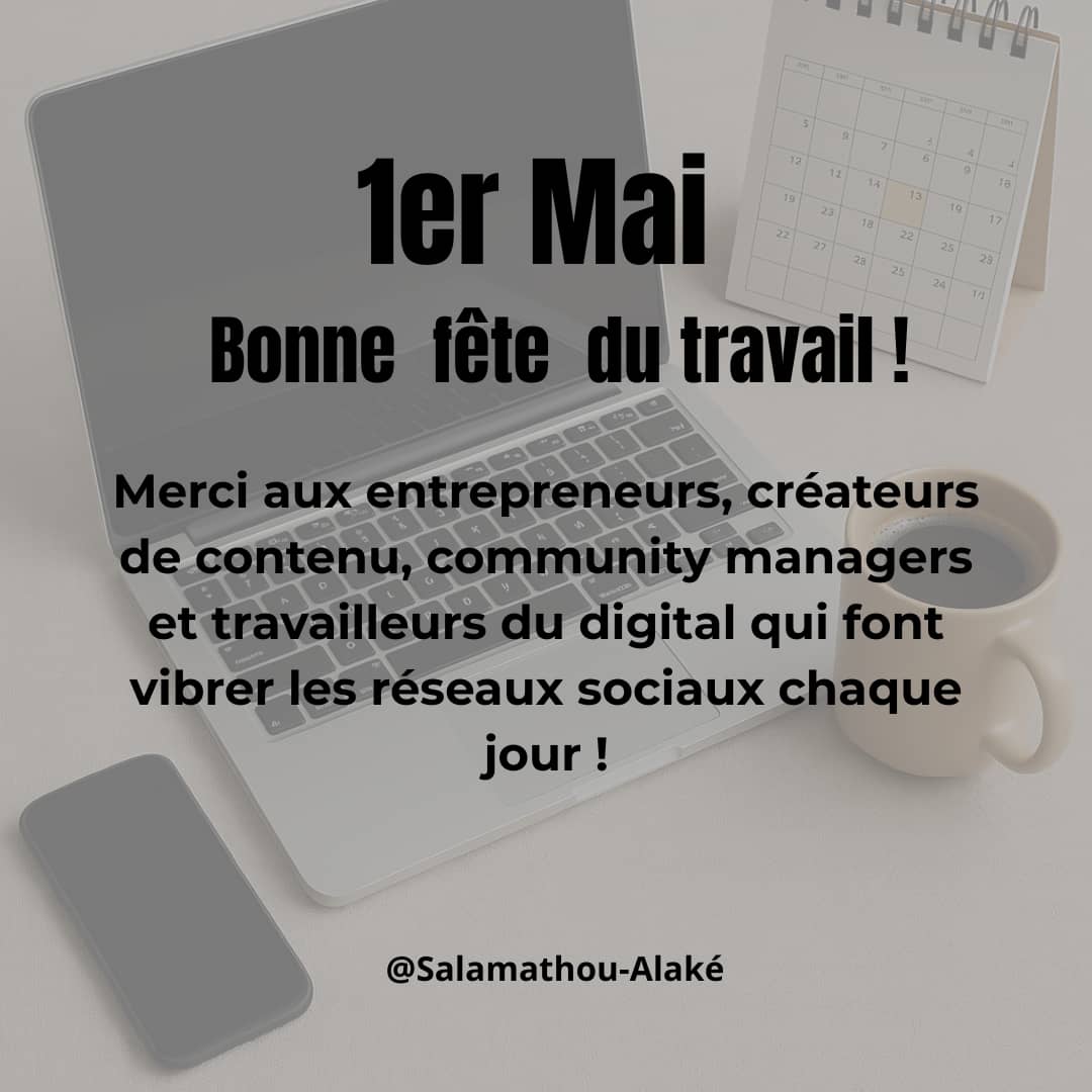 salamathou's tweet photo. Bonne #FêteDuTravail aux acteurs du numérique ! Développeurs, designers, community managers, data analysts, entrepreneurs... Votre créativité et résilience façonnent l’avenir. Continuez d’innover ! ￼ #1erMai #DigitalPower https://t.co/pn9YP9IdT8